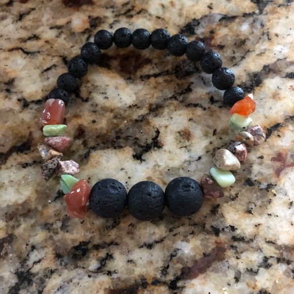 Lava Healing & Mixed Stone Bracelet - Picture 2 of 7